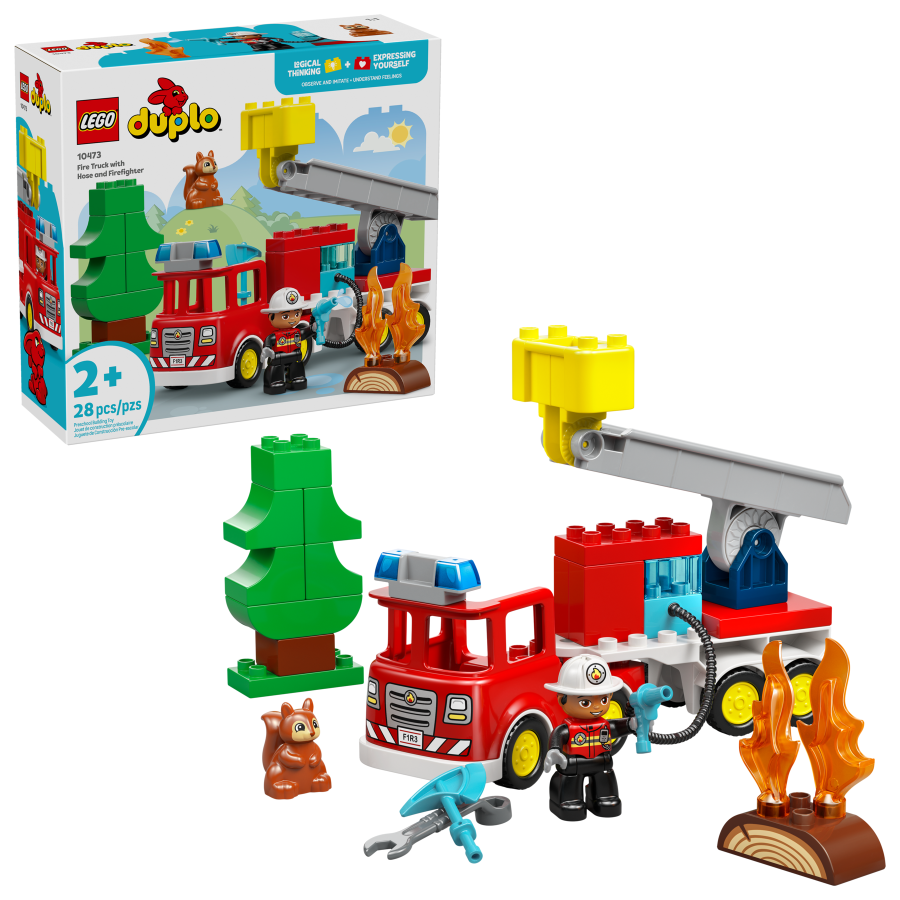 Fire Truck With Hose And Firefighter - Image 2