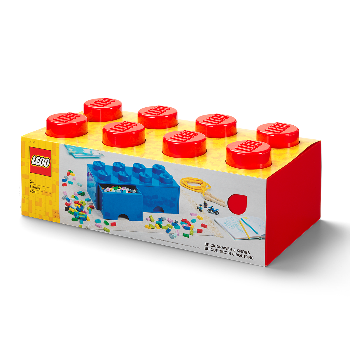 Lego 8-Stud Bright Red Storage Brick Drawer - Image 2