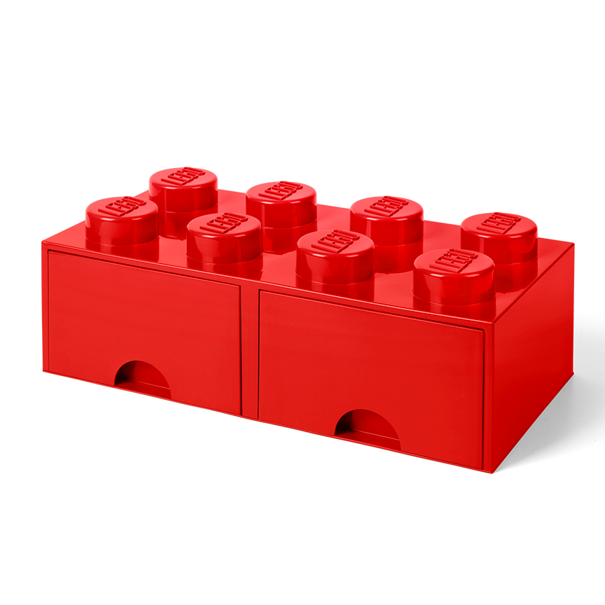 Lego 8-Stud Bright Red Storage Brick Drawer - Image 5