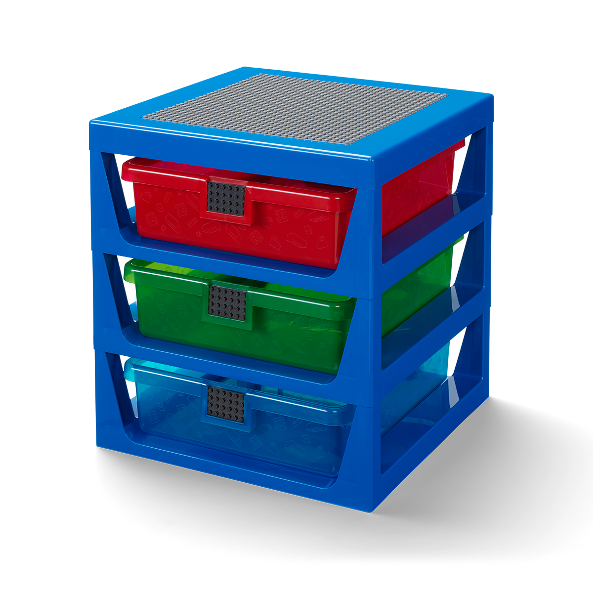 Transparent Blue Lego Rack System