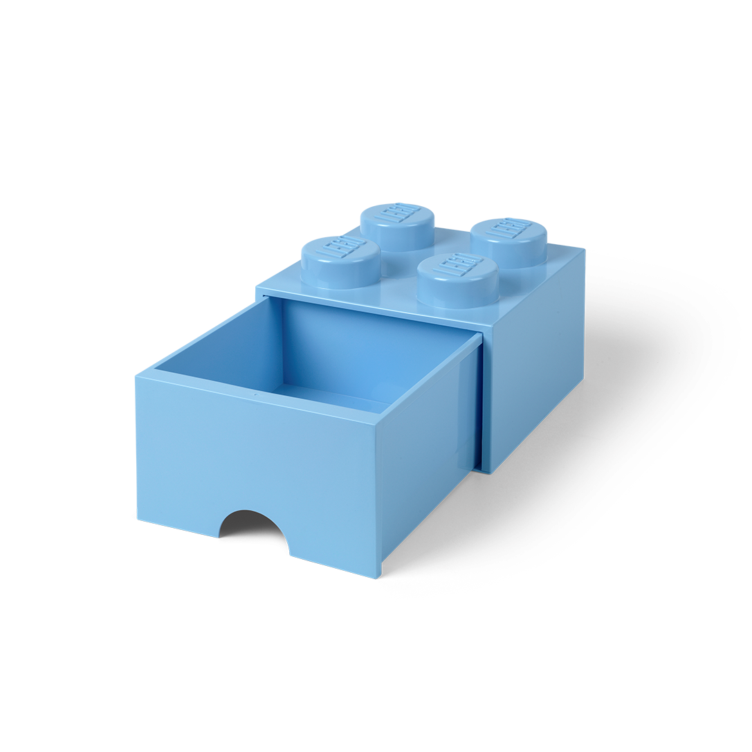4-Stud Brick Drawer – Light Blue