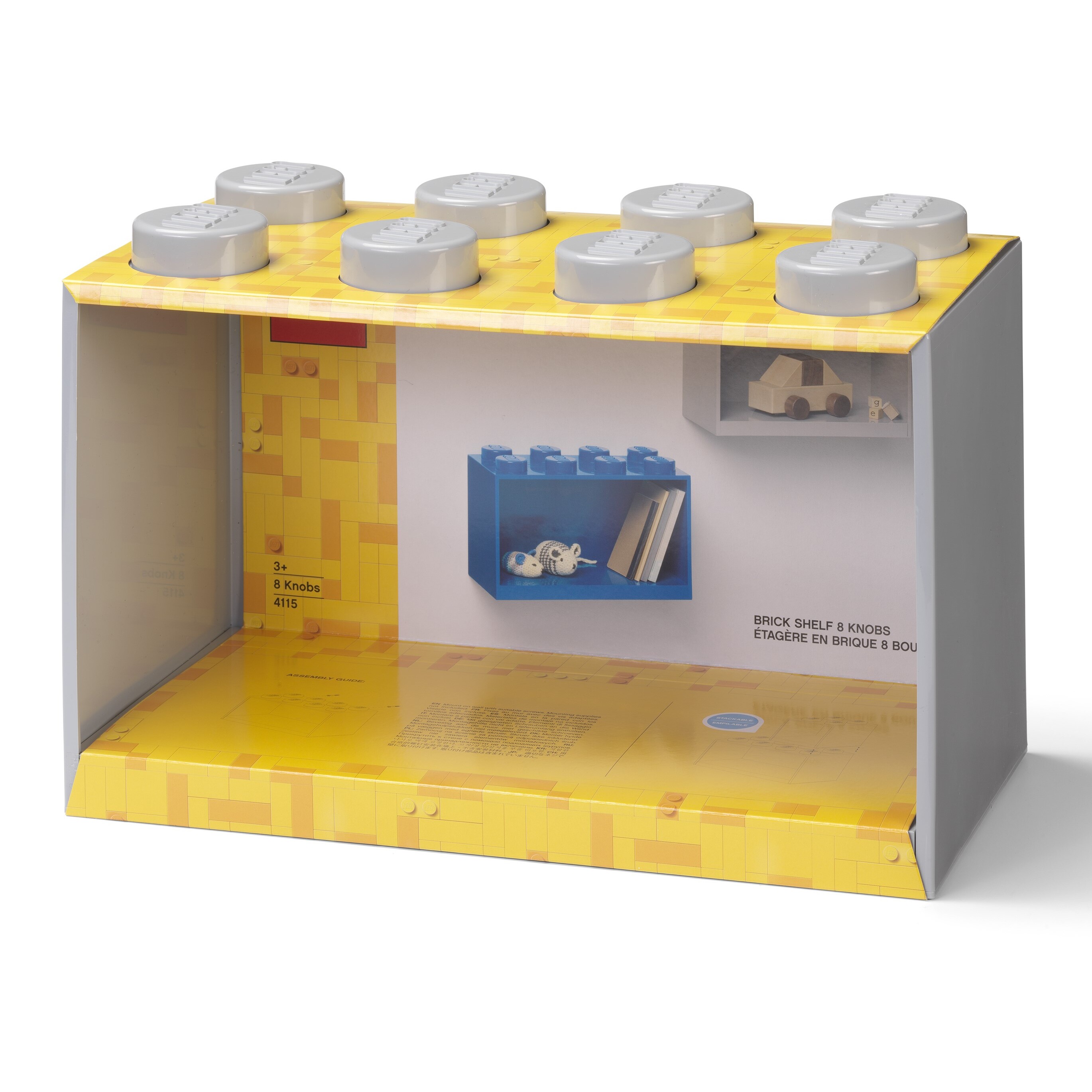 8-Stud Brick Shelf – Gray - Image 2