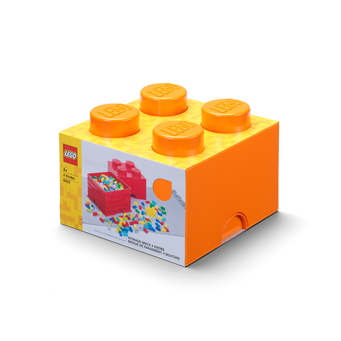 4-Stud Storage Brick – Orange - Image 2