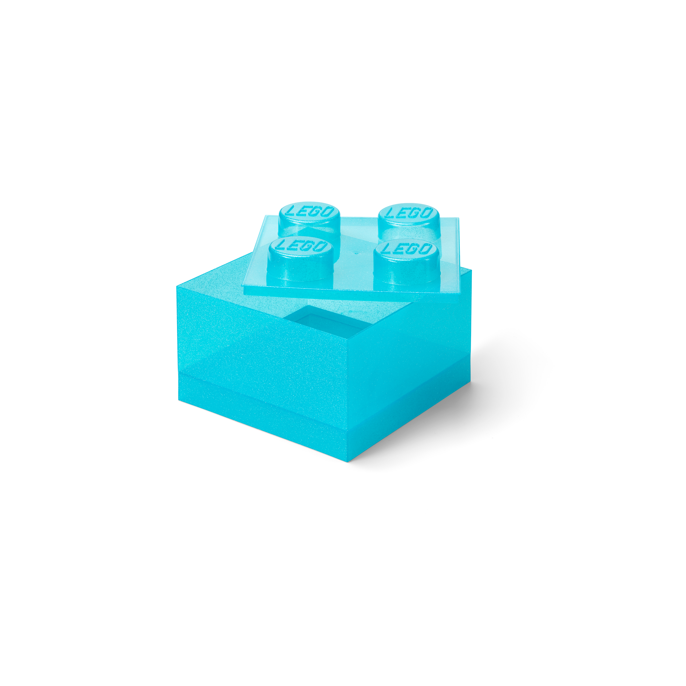 Light Blue Clear Brick-Shaped Storage Box