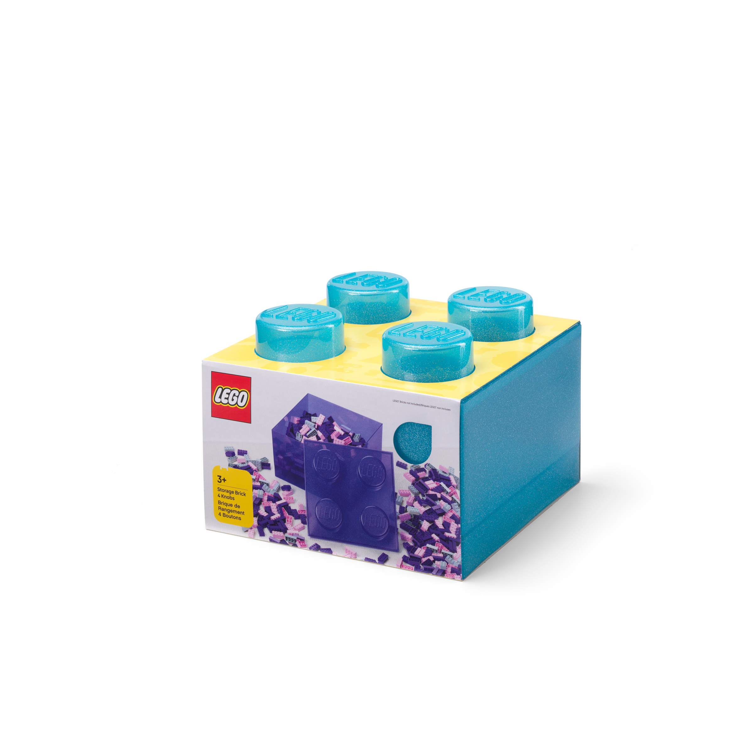 Light Blue Clear Brick-Shaped Storage Box - Image 2