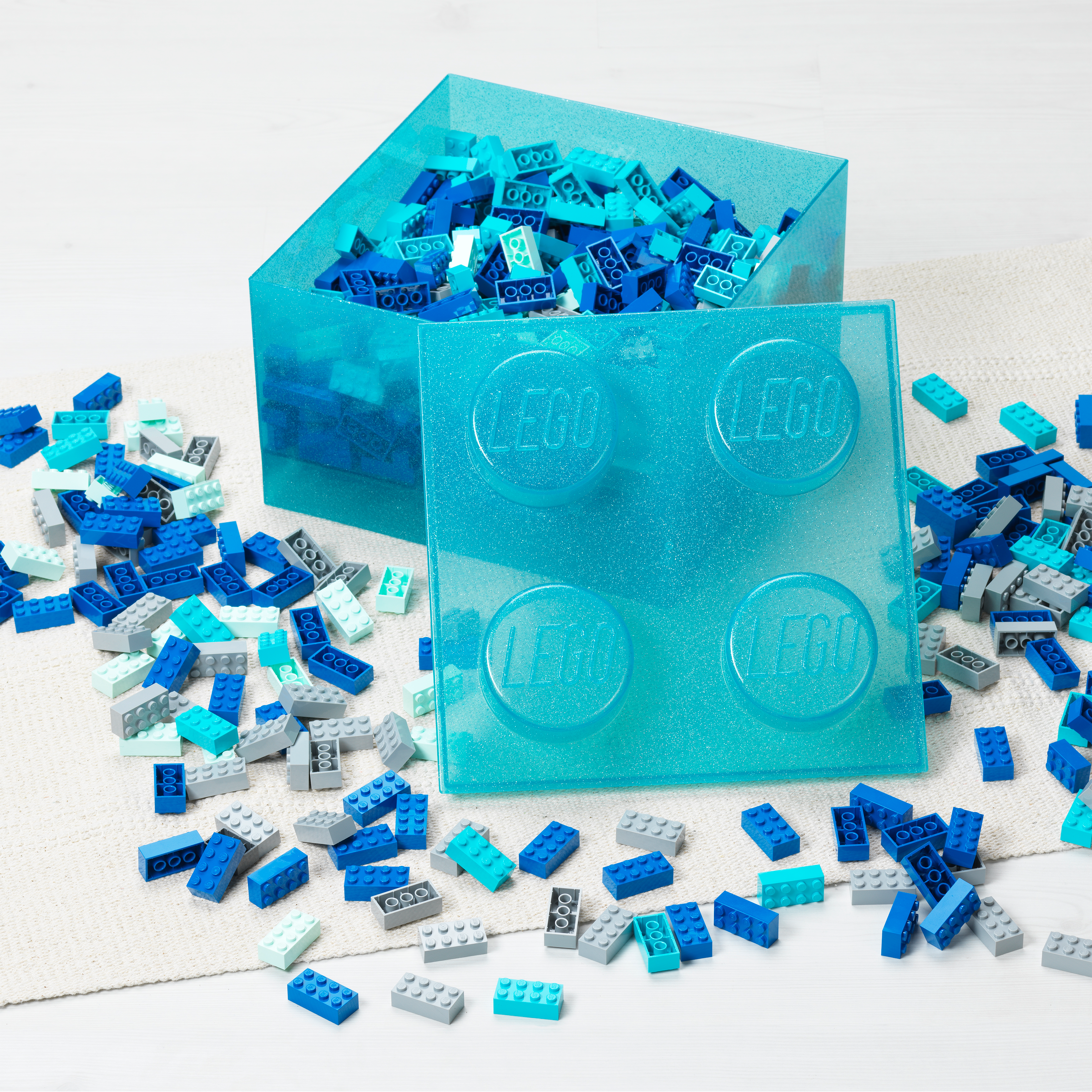 Light Blue Clear Brick-Shaped Storage Box - Image 4