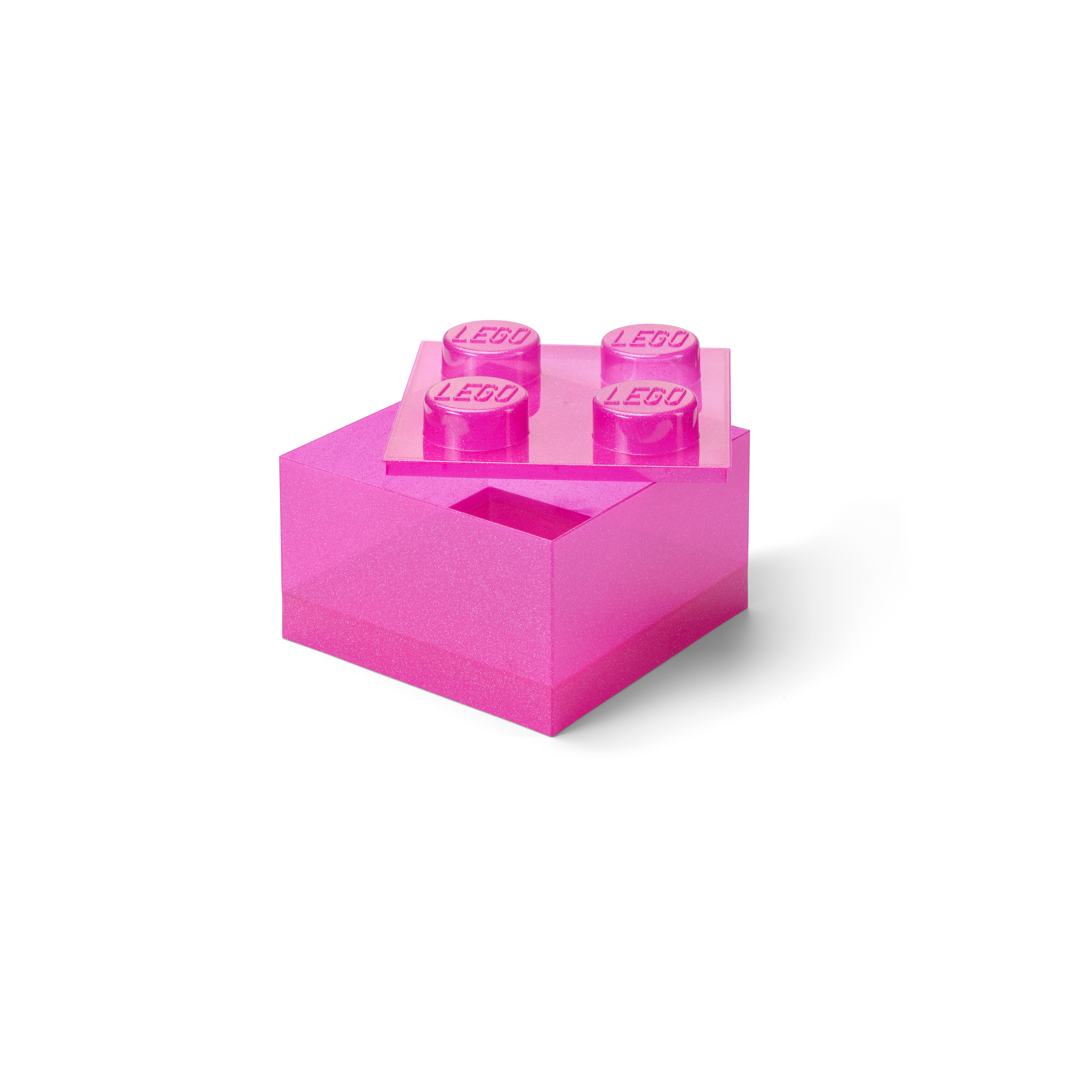 Pink Clear Brick-Shaped Storage Box
