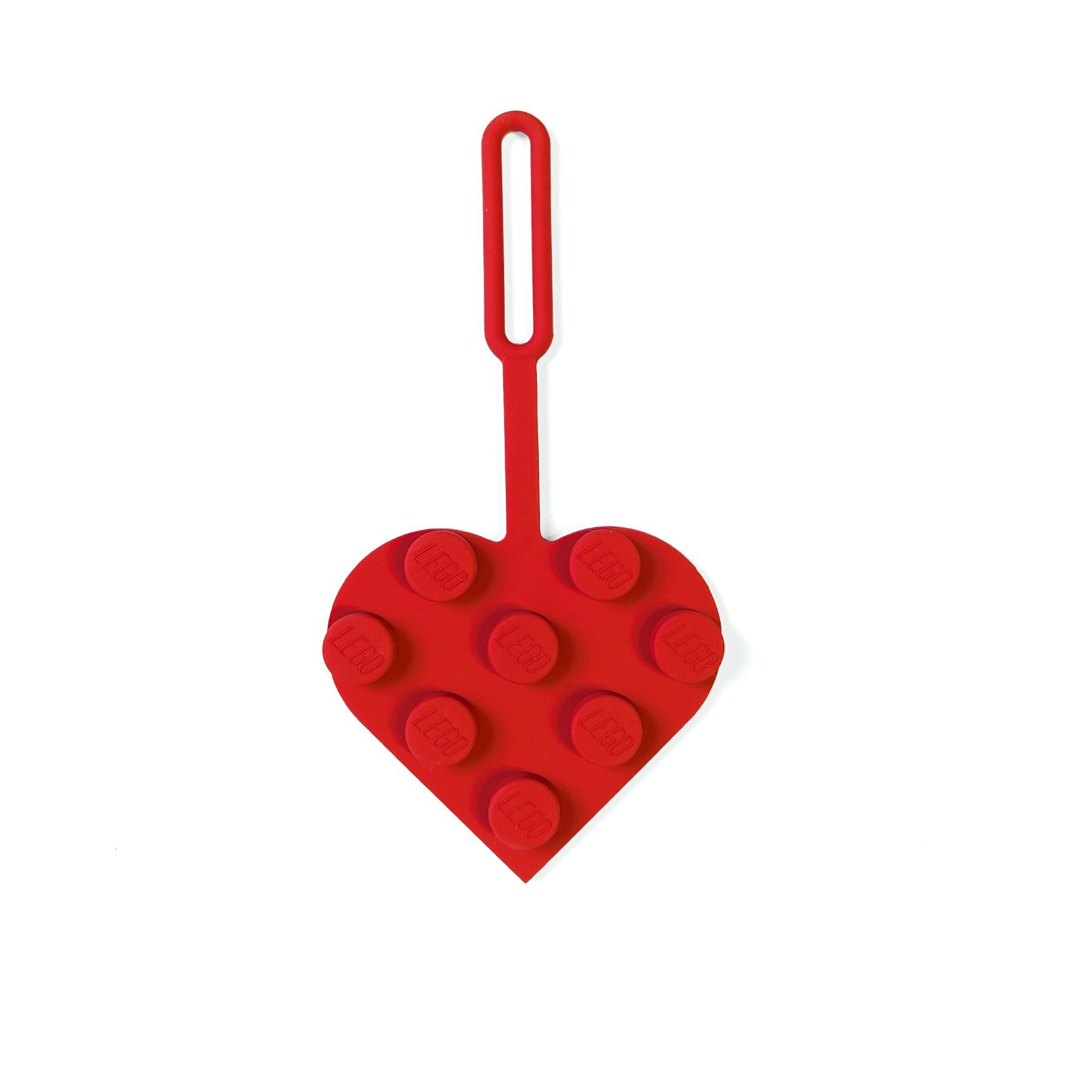 3X3 Heart Bag Tag – Red
