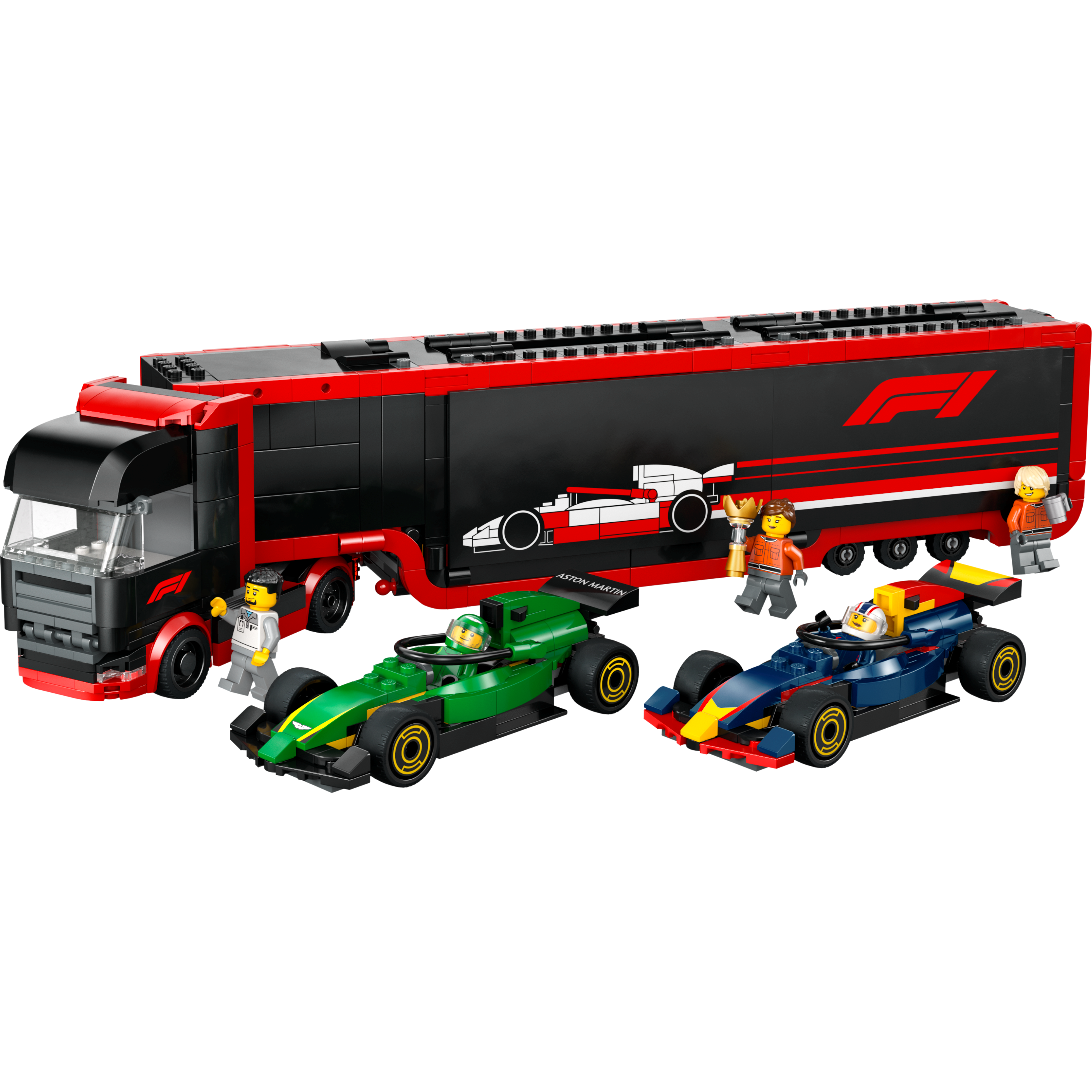 F1 Truck With Rb20 & Amr24 F1 Cars