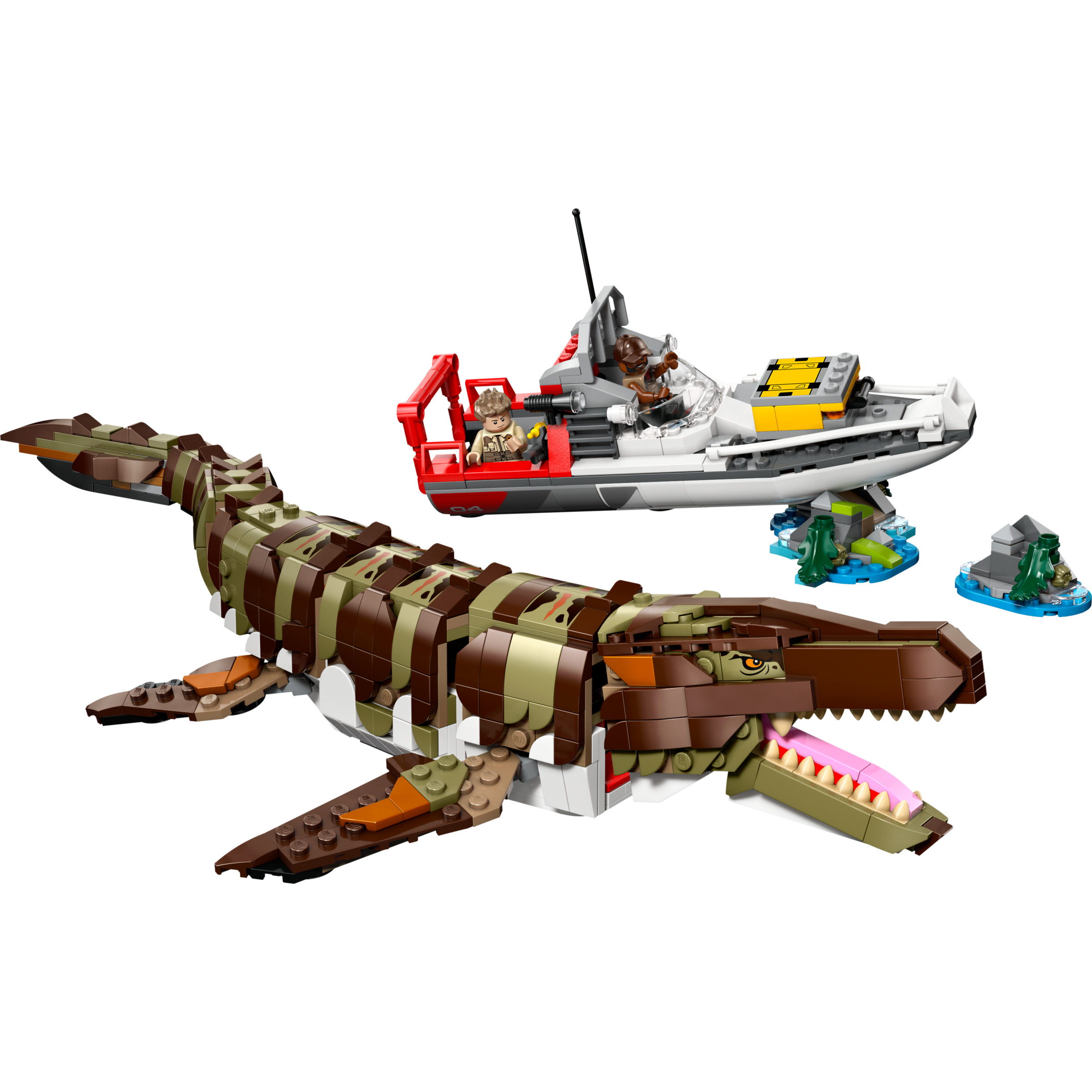 Brick-Built Mosasaurus Boat Mission