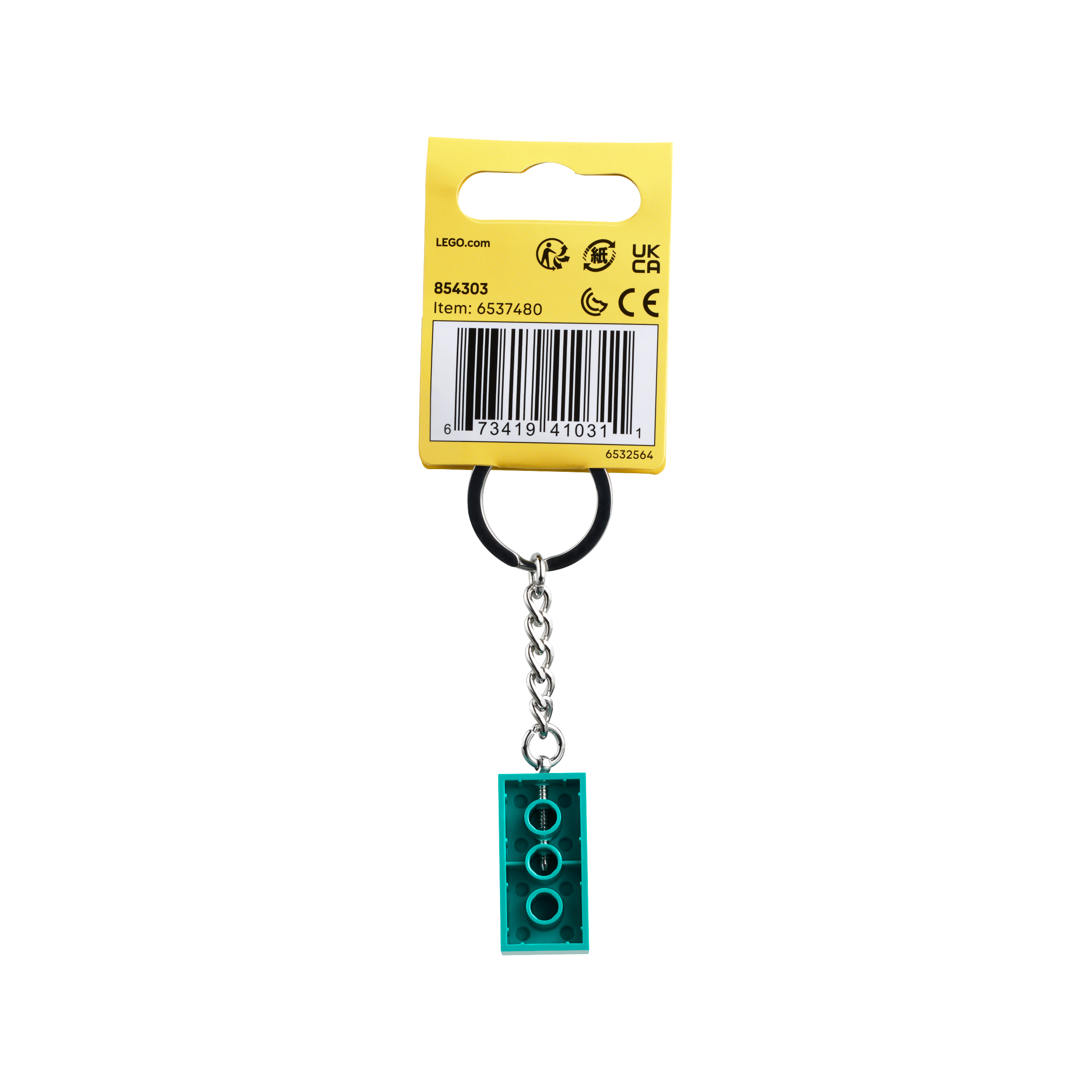Bright Bluish Green 2X4 Stud Key Chain - Image 3
